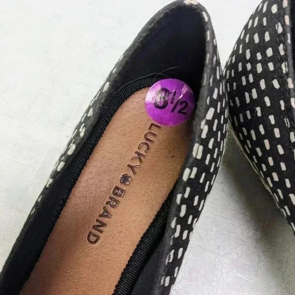 Lucky Brand Black Fabric‎ Espadrille Wedge Heels Women's 8.5 M - Picture 2 of 4
